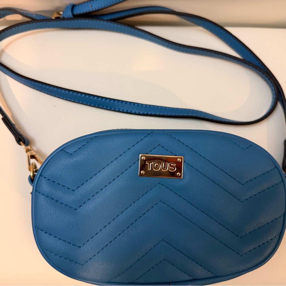 Tous Blue Quilted Leather Crossbody Bag